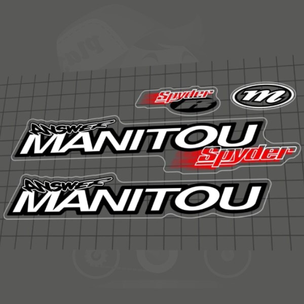 ANSWER MANITOU(アンサーマニトゥ)Spyder Rフロントサスペンションフォークステッカーセット(1998/ホワイト)