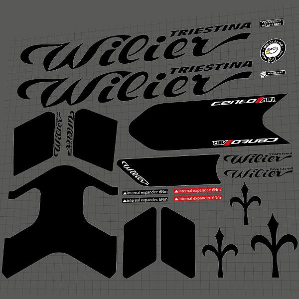 Wilier(ウィリエール)TRIESTINA(トリエスティーナ)cento 1 AIRフレームステッカーセット(2020/ブラック)