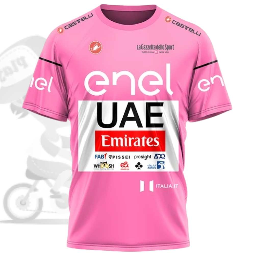 Giro de Italia(ジロデイタリア)Maglia Rosa(マリアローザ)・チームテクニカルシャツ(2024/UAE TEAM EMIRATES/ピンク)