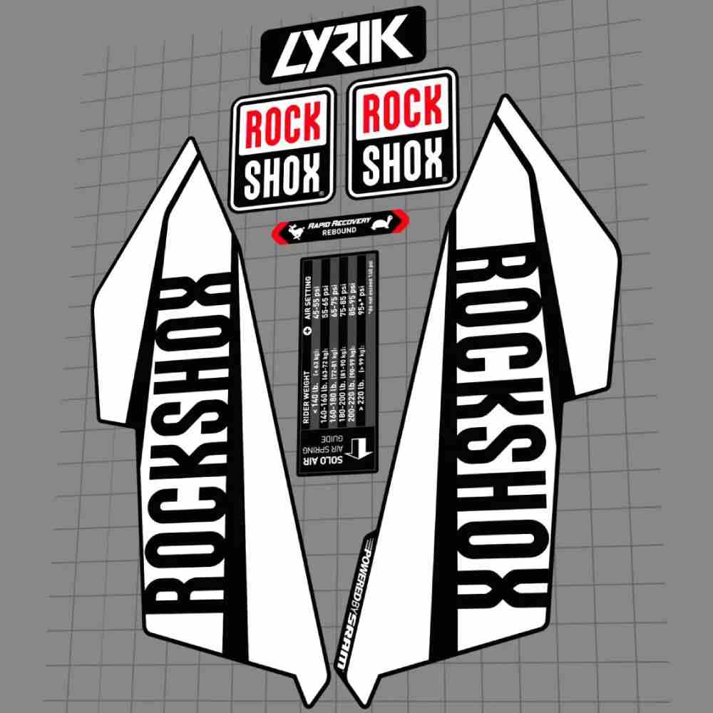 ROCK SHOX(ロックショックス)LYRIK(リリック)RCT3フロントサスペンションフォークステッカーセット(2016/ホワイト)