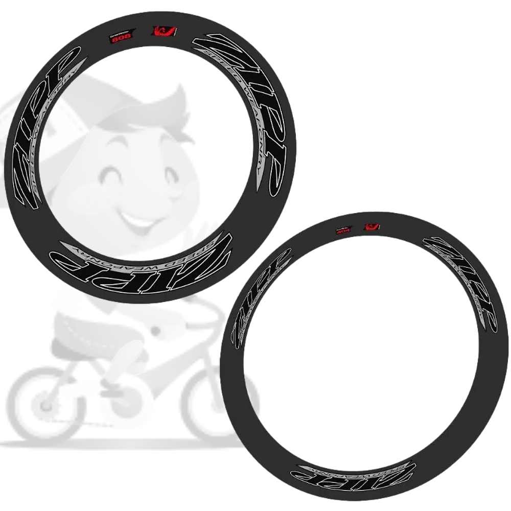 ZIPP(ジップ)808 + 404リムステッカーセット(2012/グロッシーブラック/シルバー/リム2本分)