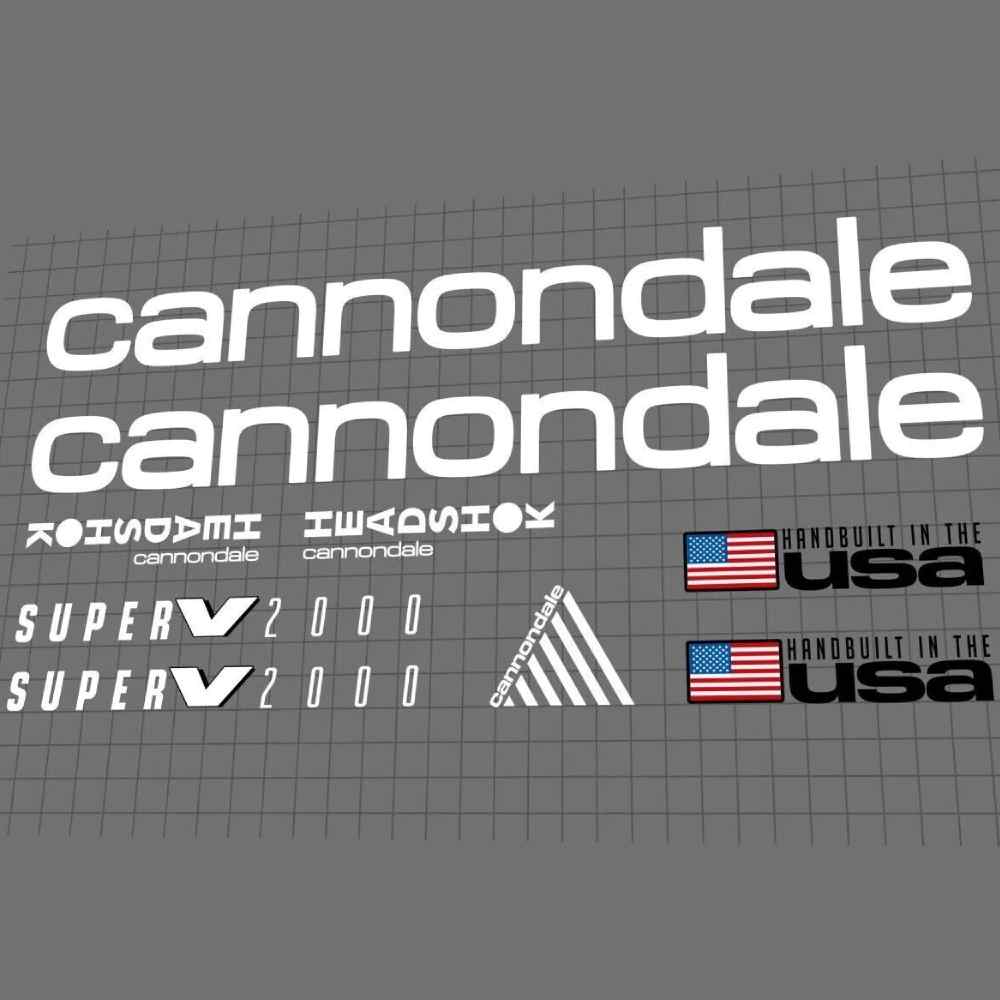 cannondale(キャノンデール)SUPER V(スーパーブイ)2000フレームステッカーセット(1993/ホワイト)