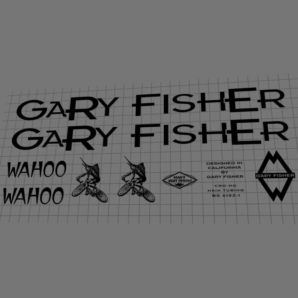 GARY FISHER(ゲーリーフィッシャー)WAHOO(ワフー)フレームステッカーセット(1996/ブラック)