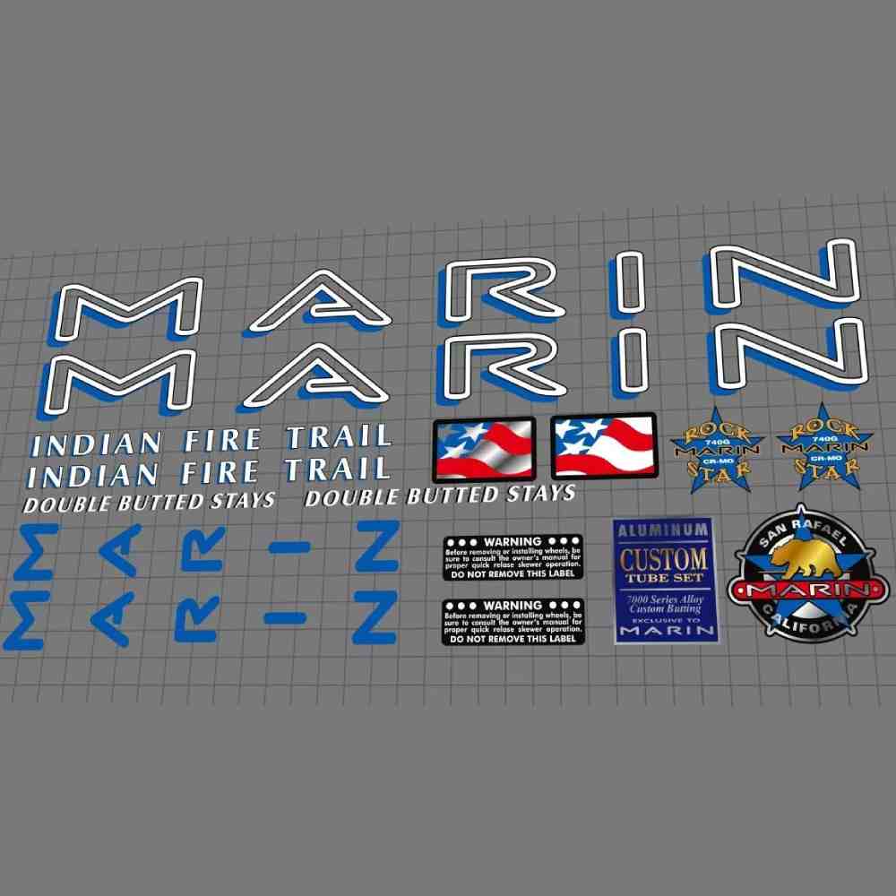 MARIN(マリン)INDIAN FIRE TRAIL(インディアンファイヤートレイル)フレームステッカーセット(1995)