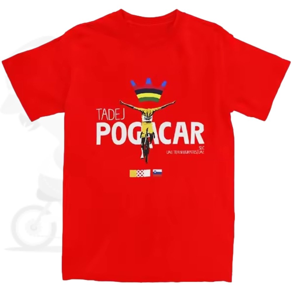 Tadej Pogacar(タディポガチャル)Tour de France(ツールドフランス)優勝記念Tシャツ(2024/限定/レッド)