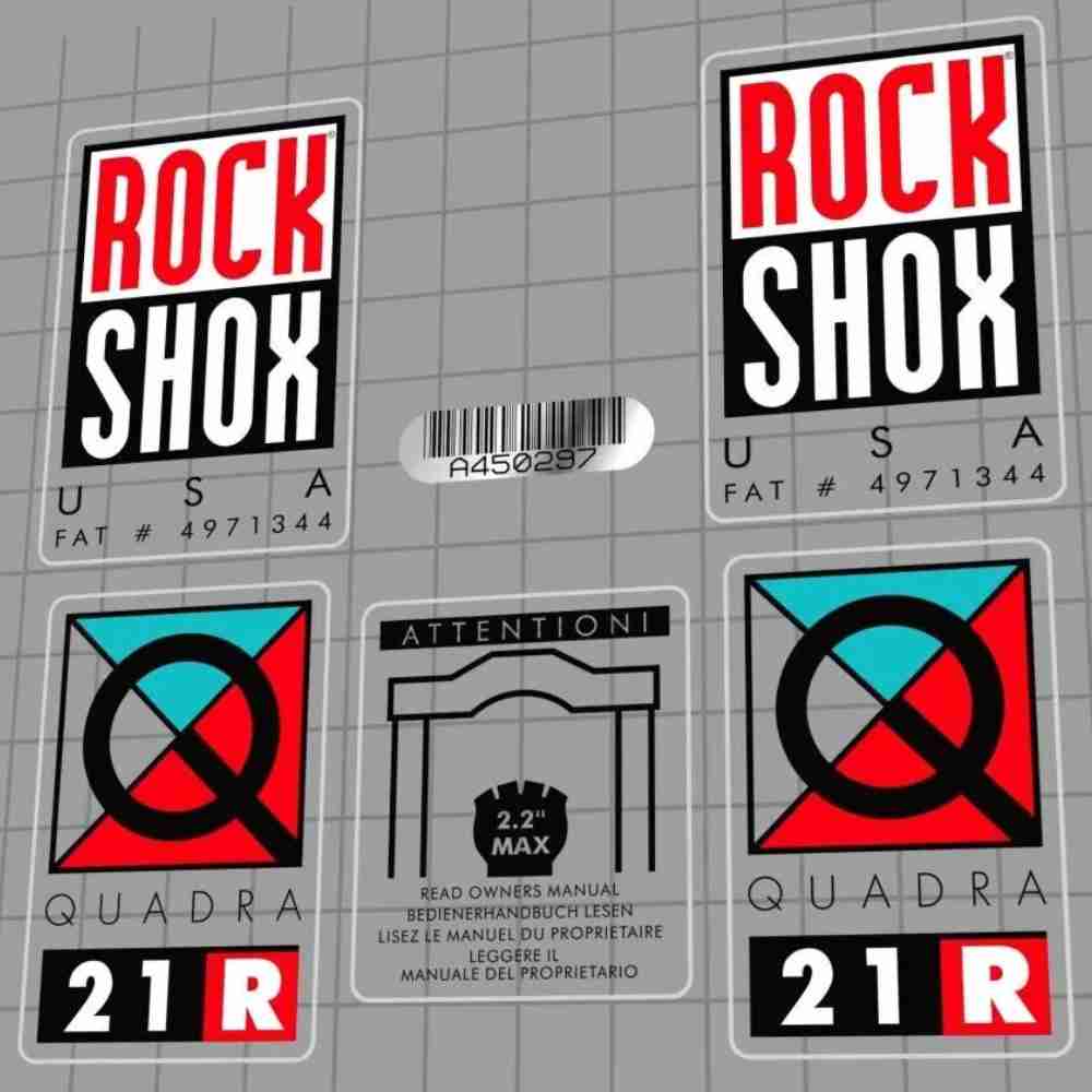 ROCK SHOX(ロックショックス)QUADRA(クアドラ)21Rフロントサスペンションフォークステッカーセット(1995/マルチカラー)