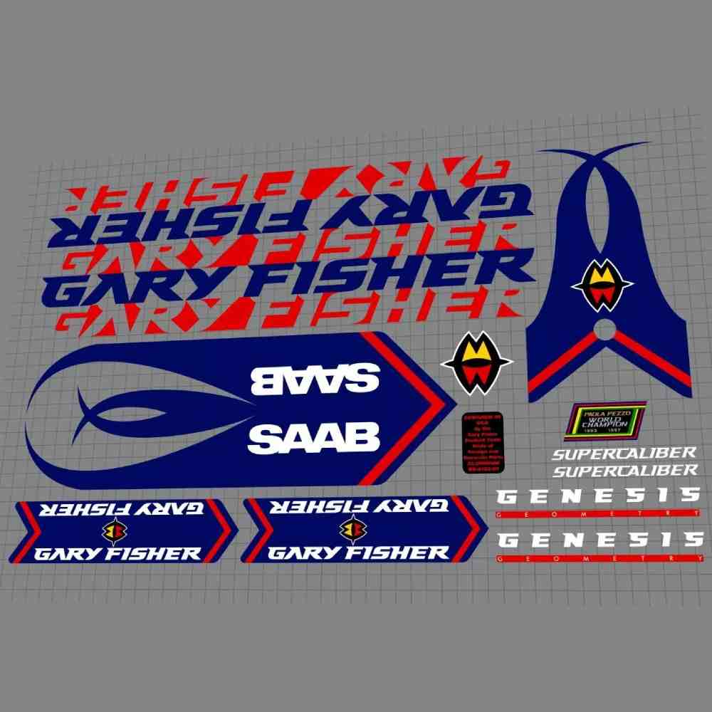 GARY FISHER(ゲーリーフィッシャー)SUPERCALIBER(スーパーカリバー)フレームステッカーセット(TEAM SAAB/2000)