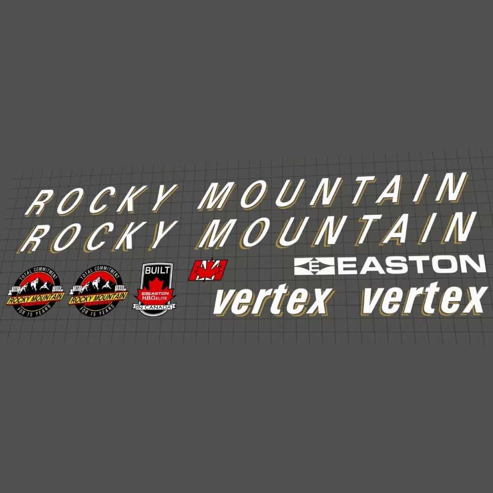 ROCKY MOUNTAIN(ロッキーマウンテン)vertex(バーテックス)フレームステッカーセット(1996/ホワイト)