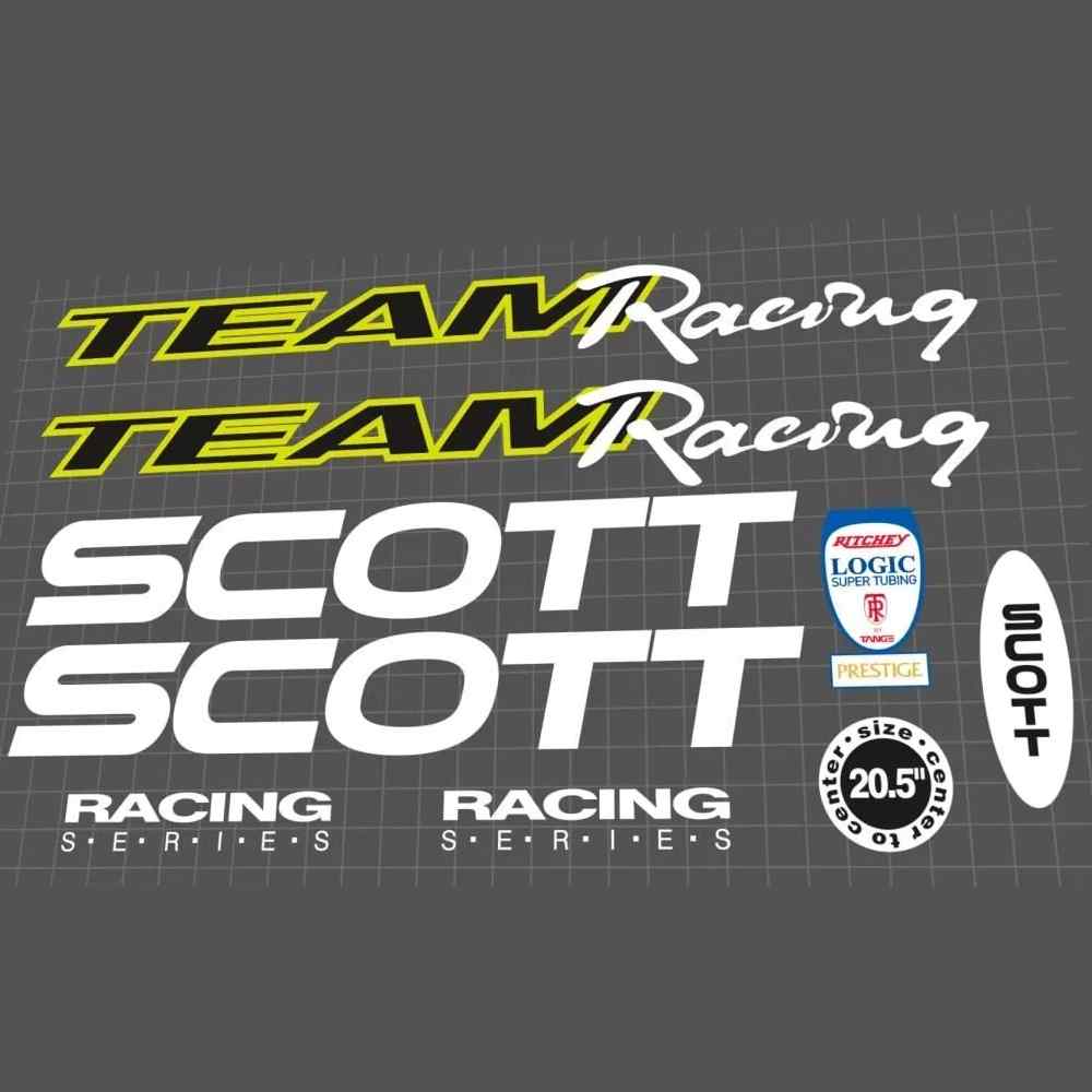 SCOTT(スコット)TEAM Racing(チームレーシング)フレームステッカーセット(1994/ホワイト/ブラック)