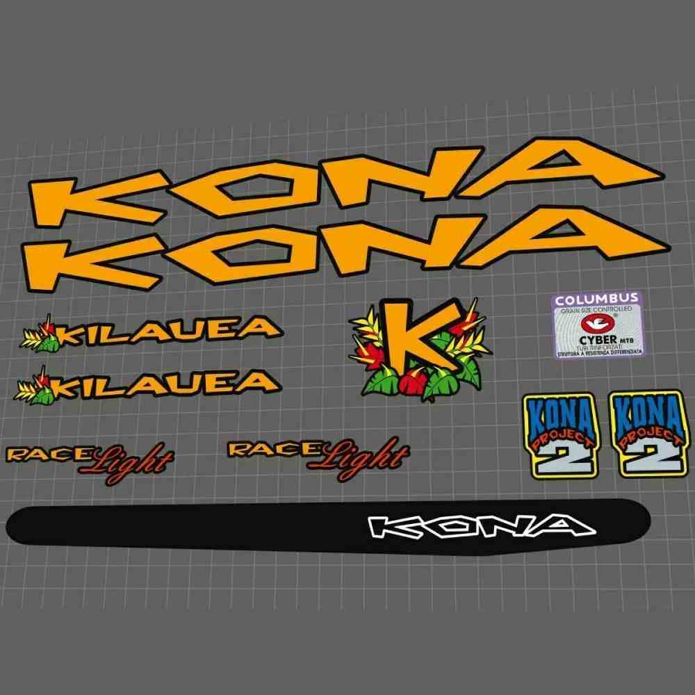 KONA(コナ)KILAUEA(キラウエア)フレームステッカーセット(1997/オレンジ)