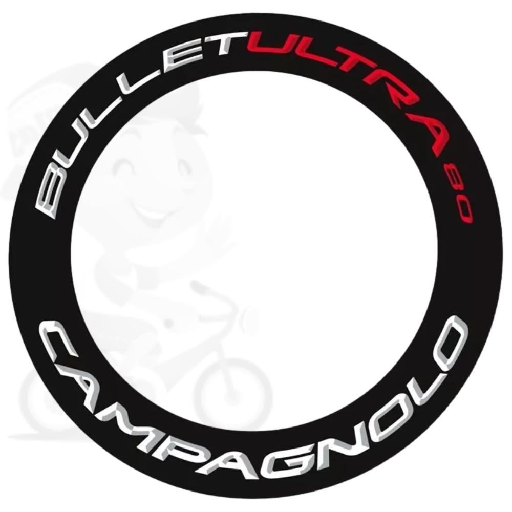 CAMPAGNOLO(カンパニョーロ)BULETT ULTRA(ビュレットウルトラ)80リムステッカーセット(ホワイト/レッド/リム2本分)