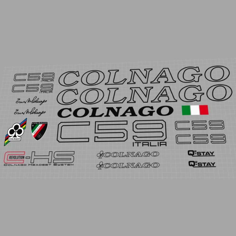 COLNAGO(コルナゴ)C59 ITALIAステッカーセット(ブラックアウトライン)