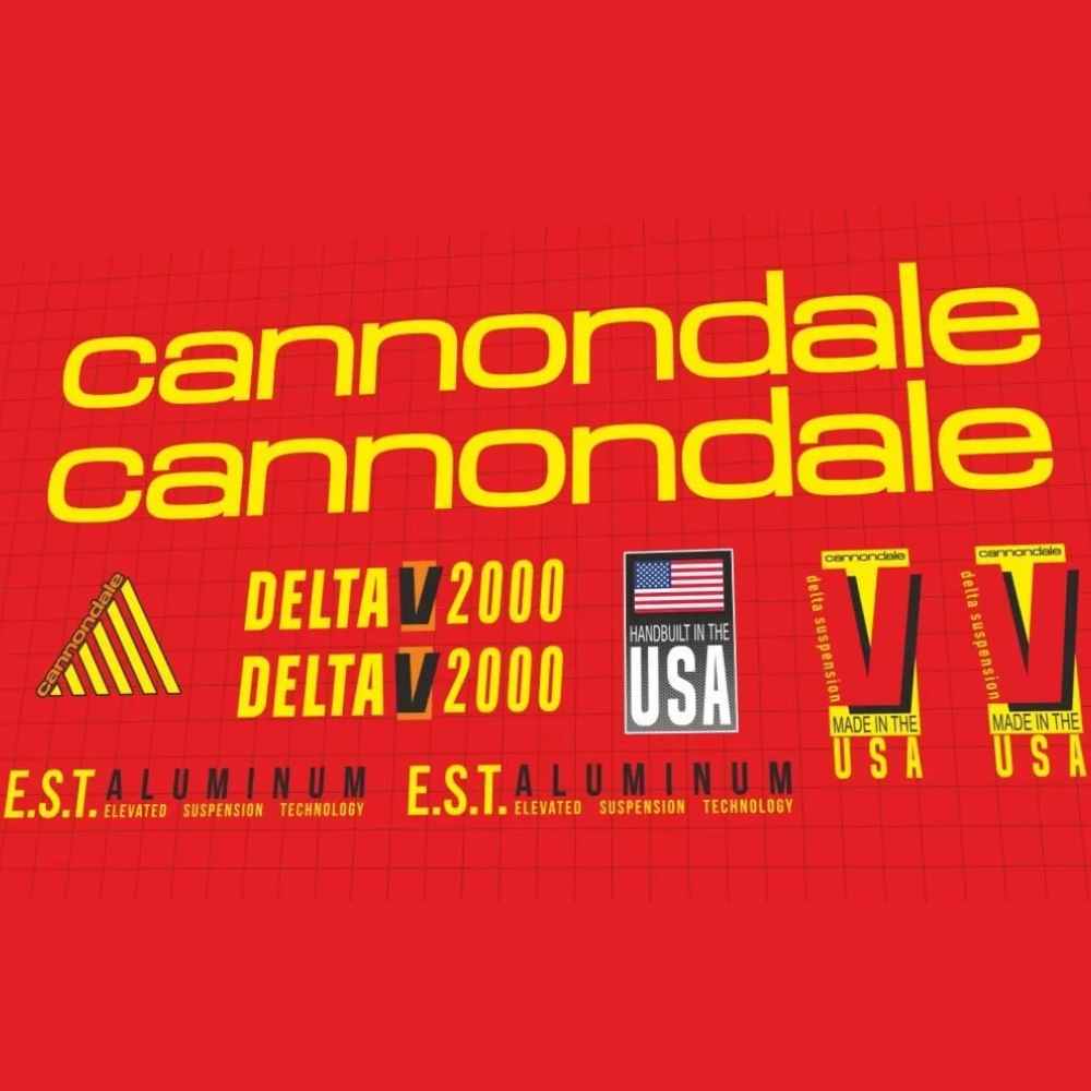 cannondale(キャノンデール)DELTA(デルタ)V2000フレームステッカーセット(1991/イエロー)