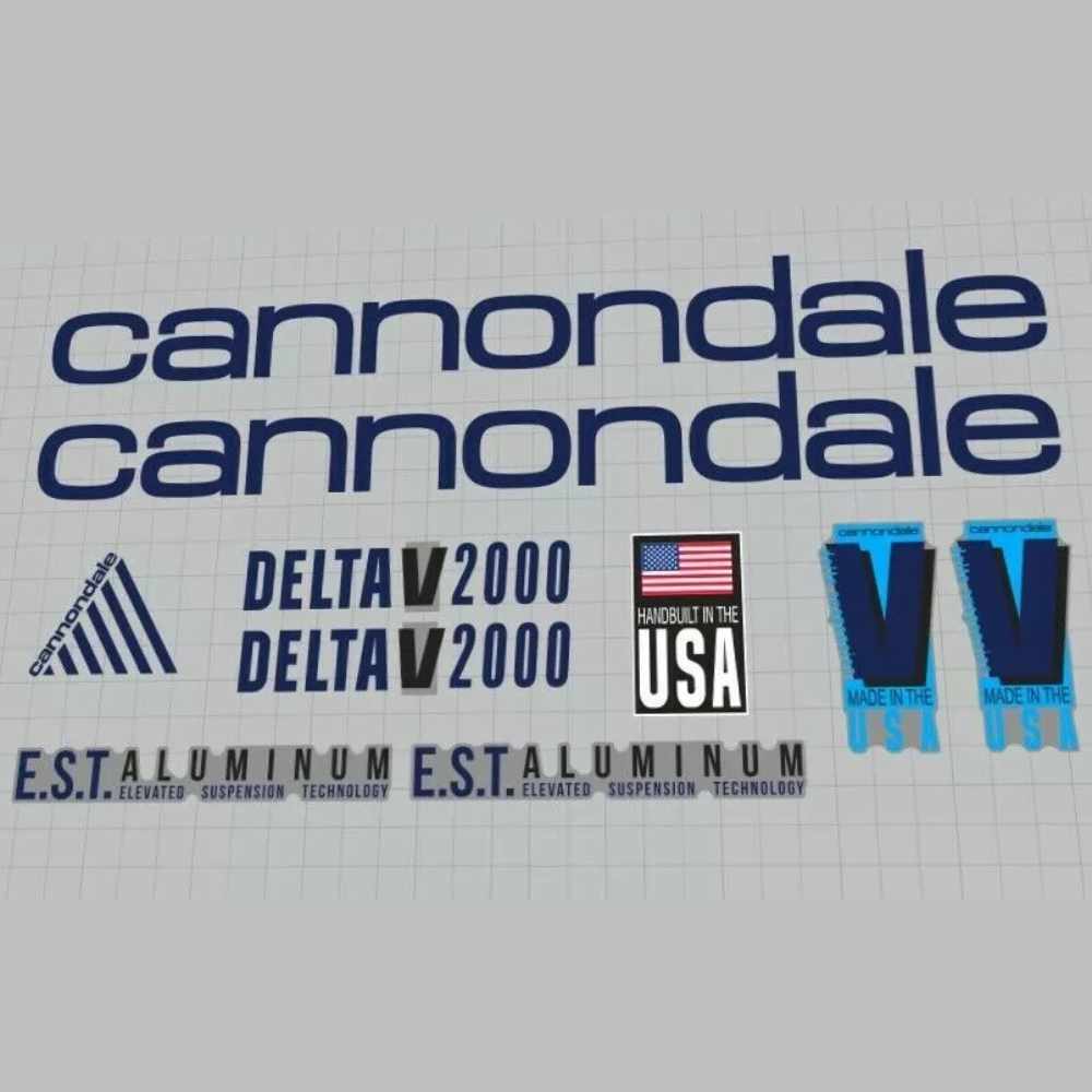 cannondal(キャノンデール)DELTA(デルタ)V2000フレームステッカーセット(1993/ブラック)